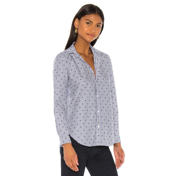 Frank & Eileen Frank Button Down Blue Stripes Navy Hearts - Picture 4 of 11